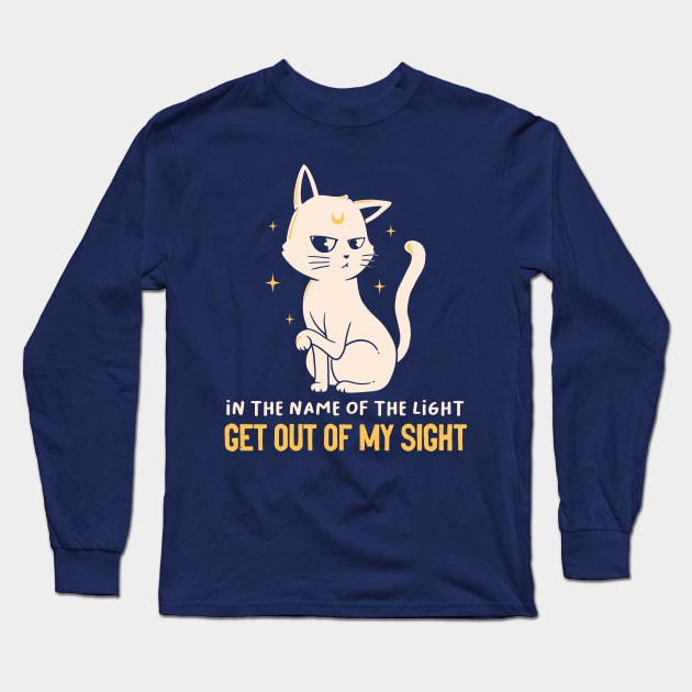 In The Name Of The Light Funny Cute Cat Long Sleeve T-Shirt by eduely